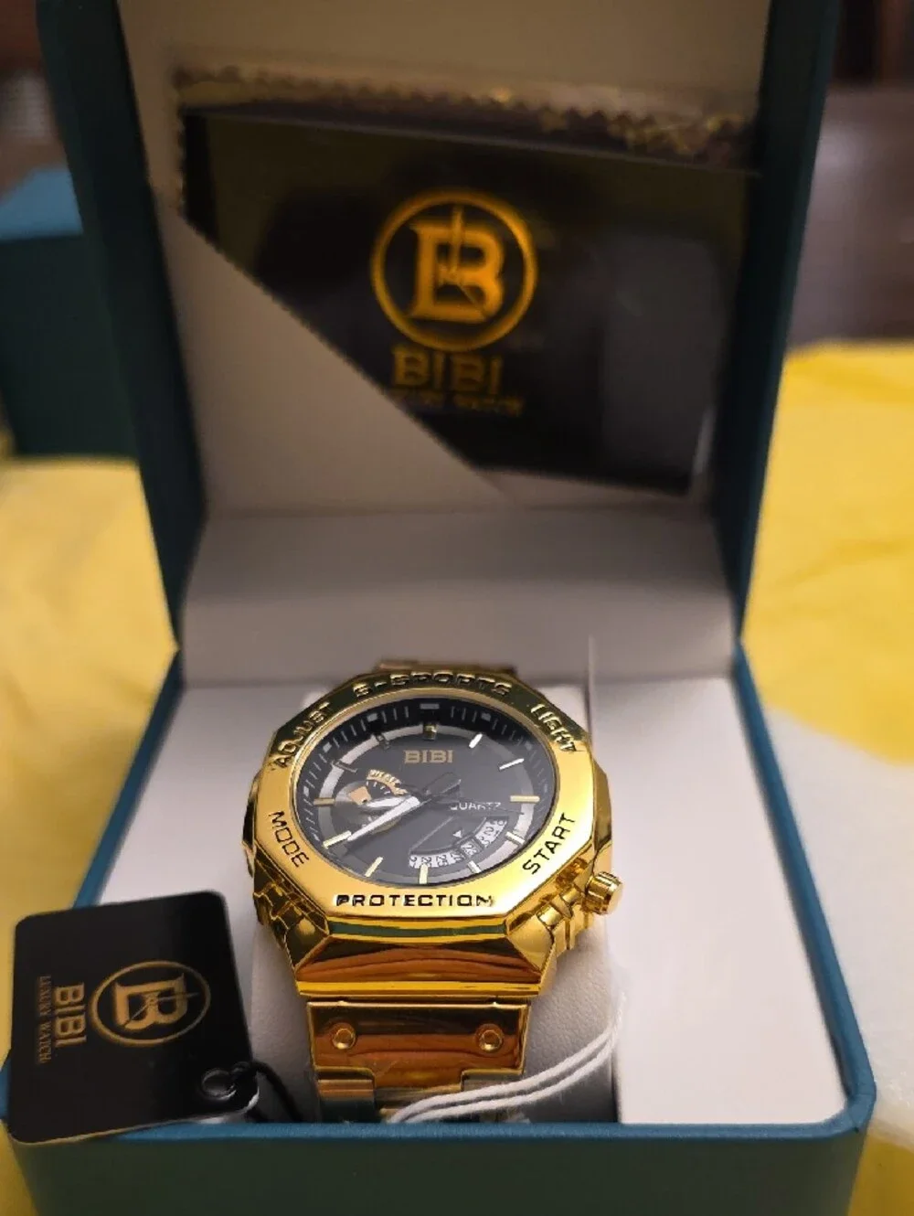 BiBi Gold and Black S-Sports Quartz Watch